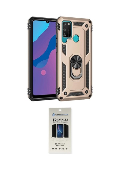Cep Huawei Uyumlu Y6p Kılıf Ahenk Klasik Koleksiyonu İkili Koruma Seti Najmaddin Yeşil
