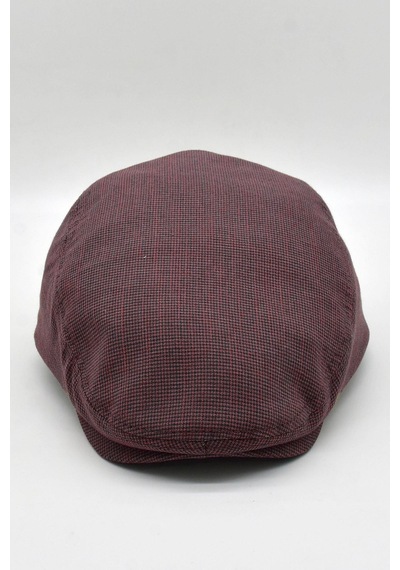 Külah Erkek Dokulu London Kasket Bordo Flat Cap Şapka - Standart Bordo
