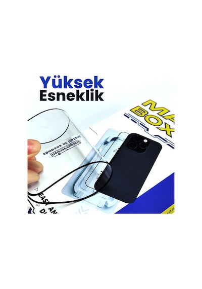 Klasse Magıc-box İphone 15 Pro Max Ekran Koruyucu Cam Tozsuz Hizalama Tam Kaplama 9h Kırılmaz & Çizilmez