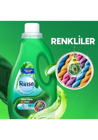 Sıvı Çamaşır Deterjanı Komple Bakım Serisi Aloe Vera Renkliler İçin 2.5 L 0.75 LT - 2.5 LT - 12 KG