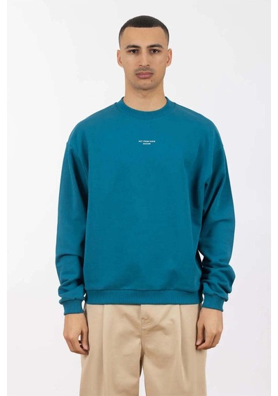 American Rag Cie Le Sweatshirt Classique Nfpm - Pamuklu, Rahat Kesim Ve Ön Baskılı Mavi