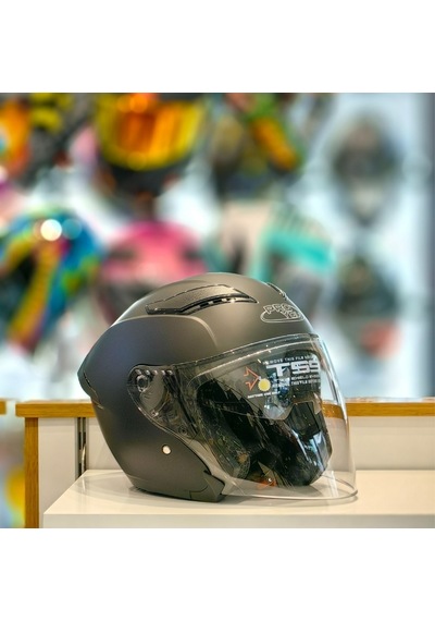 Gear5 Proyou Yazlık Vizörlü Açık Motosiklet Kaskı Mat Siyah