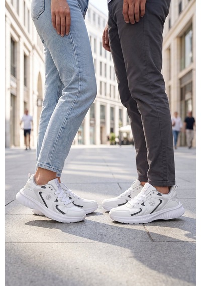 X-step Bağcıklı Hafif Rahat Beyaz Unisex Yürüyüş Ve Spor Ayakkabı Sneaker 2032 G