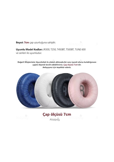 Jbl Uyumlu Tune 600bt 500bt 510b 560bt T450 T460 T250 Jr300bt Kulaklık Sünger Yastığı Pembe Çift