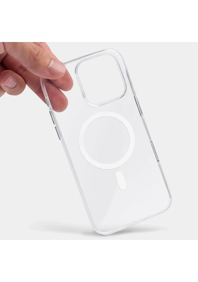 Apple Uyumlu iPhone 16 Pro Max Megsafe Şeffaf Kılıf Parlak Şeffaf Kılıf