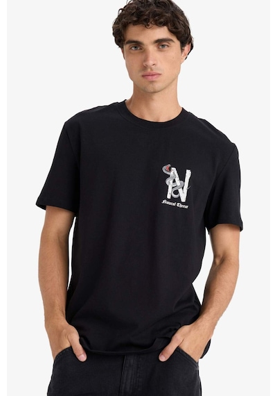 Defacto Regular Fit Bisiklet Yaka Baskılı Kısa Kollu Tişört F8596ax25hsbk81 Siyah Defacto Regular Fit Bisiklet Yaka Baskılı Kısa Kollu Tişört F8596ax25hsbk81 Siyah