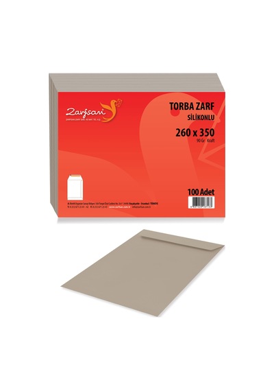 Torba Zarf 26x35 CM 90 G Imitasyon Kraft 100 Adet