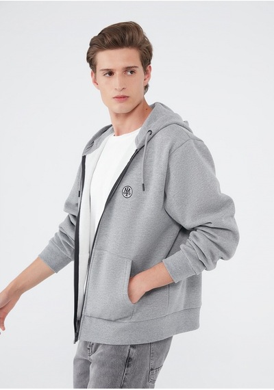 Mavi - Fermuarlı Gri Sweatshirt 066979-34686 Gri