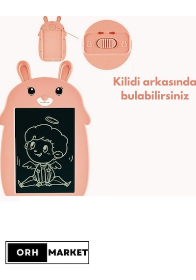Pembe 8.5 İnç Renkli LCD Yazı & Çizim Tableti – Dijital Kalemli, Grafik Eğitim Tahtası