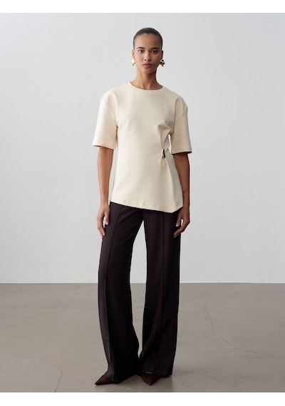Dilvin 32445 Aksesuar Detaylı Basic T-shirt-taş Taş