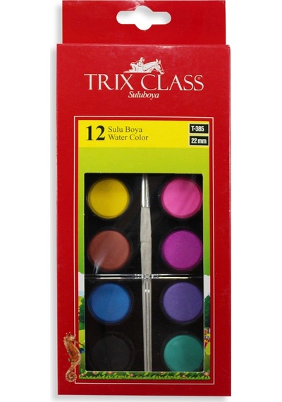 Trix Fırça Sulu Boya Plastik 12li T-385
