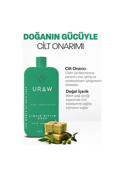 Uraw Saç Derisi Arındırıcı ve Kepek Karşıtı Sıvı Bıttım Sabunu 400 ML