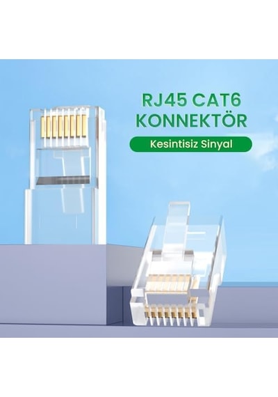 Cat6 Rj45 Jack 8p8c Ethernet Konnektörü Altın Kaplama 102 Adet