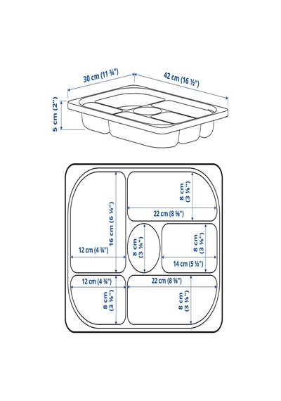 Ikea Beyaz Dayanıklı Saklama Kutusu 42x30x5 Cm Oyuncak Düzenleyici Çocuk Odası