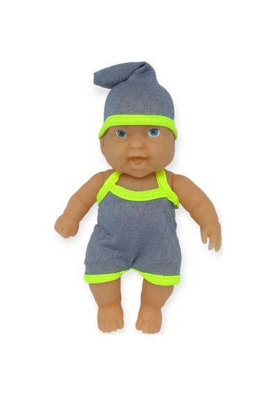 20 Cm Sevimli Et Bebek - Çıkarılabilir Neon Kıyafetli Gerçekçi Oyuncak Bebek - Gri - Sarı 1 Adet