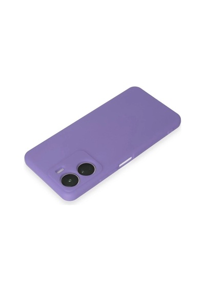 Vivo Y16 Kılıf First Silikon - Lila Düz Renkli