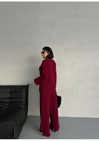Triko Alt Üst Takım Bordo Renk-478 Bordo