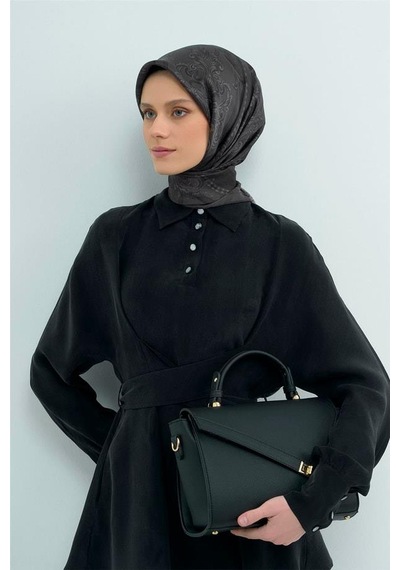 Armine İpek Eşarp 2026 Yaz - 9537-80 Koyu Füme Sura