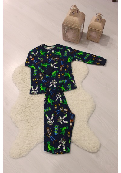 Durukoza %100 Pamuk Erkek Çocuk Pijama Takımı 4 Mevsim Siyah