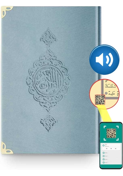 Orta Boy Kadife Kur'An-I Kerim (Mavi. Yaldızlı. Mühürlü)
