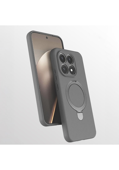 Xiaomi 15t Uyumlu Standlı Magesafe Silikon Kılıf Gri
