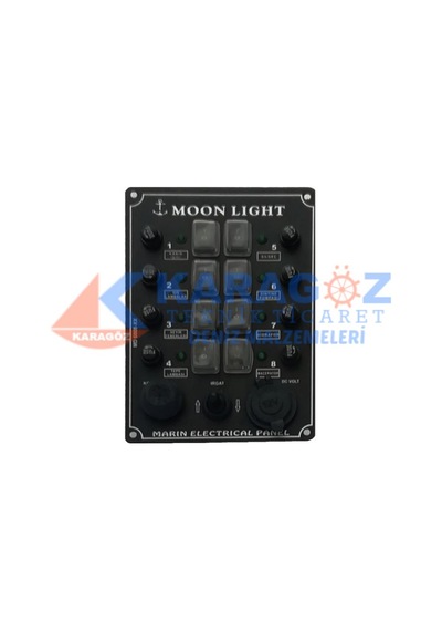 MOONLIGHT ÇAKMAKLIKLI, IRGAT VE BUTONLU 8'Lİ SWITCH PANEL