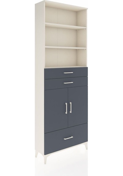 Arges Dolap 5 Raflı 3 Çekmeceli 2 Kapaklı 88x30x243 Aytaşı-antrasit Aytası
