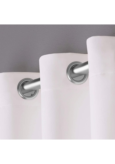 Özel Ev Saten Fitilli Dokuma Oda Karartma Gromet Üst Perde Paneli Çifti, 132 Cm X 213 Cm, Vanilya