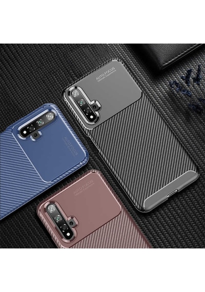 Huawei Nova 5T Kilif Silikon Esnek Karbon Görünüm Negro 404020710