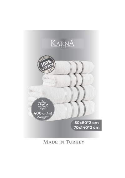 Banyo Havlu Seti 4 Lü Bale Beyaz