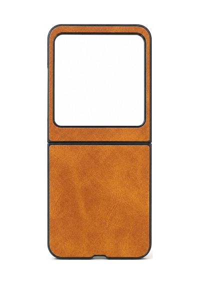 Microcase Motorola Razr 60 İçin Deri Desenli Plastik Koruma Kılıf - Al3156 Kahverengi