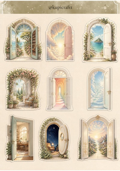 4 Sayfa Secret Rooms Sticker Set- Gizli Odalar Temalı Etiket Seti Ajanda Scrapbook Journal 0
