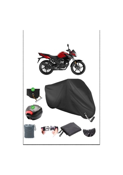 Siyah Yamaha Ys 125 Arka Çanta Kilit Uyumlu Su Geçirmez Branda Motosiklet