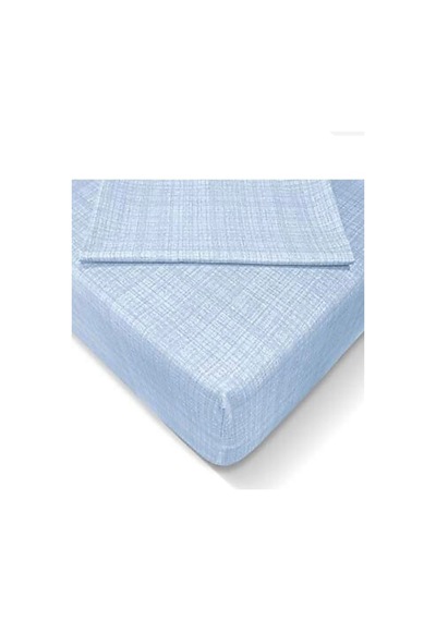 Tek Kişilik Yastıklı Çarşaf Takımı 100x200 Ranforce Bulut Mavisi