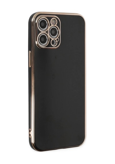 İphone 12 Pro Max Kılıf Volet Silikon - Siyah