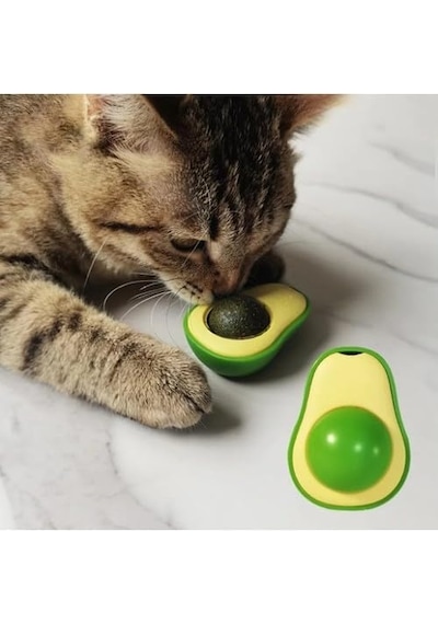 Avokado Kedi Nanesi Kedi Otu Topu Yapışkanlı Kedi Oyuncağı