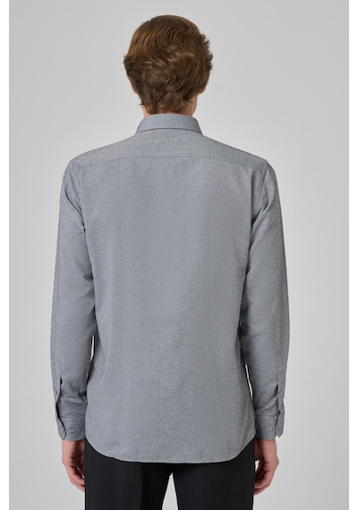 Morven Erkek Gri Slim Fit İtalyan Yaka Gömlek 25mc004069100 Gri Gri