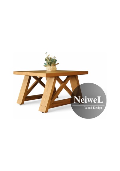 Neiwel Hale Doğal Ahşap Ofis Sehpa-100-100 Açık Ceviz