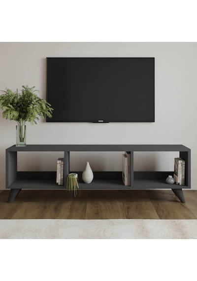 Tina Tv Sehpası 120 Cm Açık Meşe Renkli, Retro Tarz Ahşap Ayaklı Minimal Tv Sehpası Antrasit Tina Tv Sehpası 120 Cm Açık Meşe Renkli, Retro Tarz Ahşap Ayaklı Minimal Tv Sehpası Antrasit