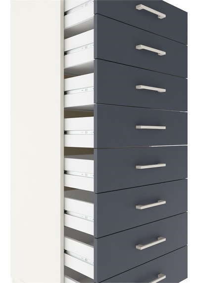 Hyperion Dolap Tek Raflı 8 Çekmeceli 60x44x182 Aytaşı-antrasit Aytası