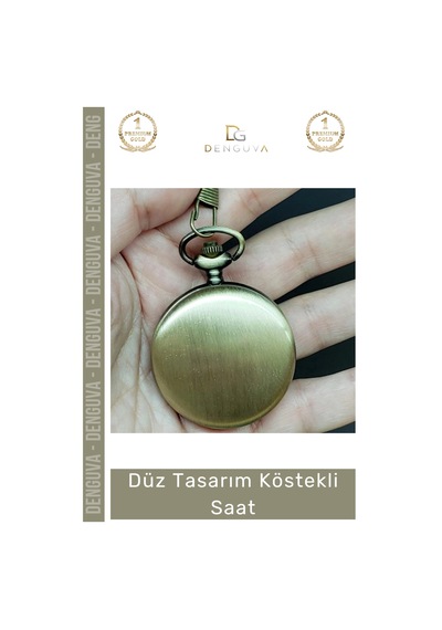 Eskitme Metal Retro Vintage Kişiye Özel Baskılı Klasik Stil Düz Tasarım Köstekli Saat