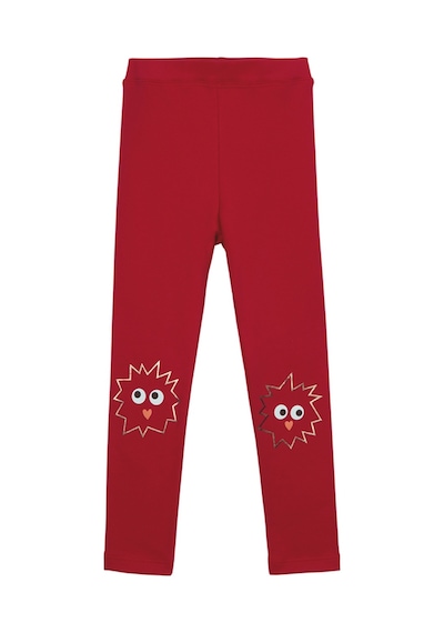 Lovetti Kırmızı Kız Çocuk Crazy Eyes Baskılı Şardonlu Tayt 9347K014 Kırmızı