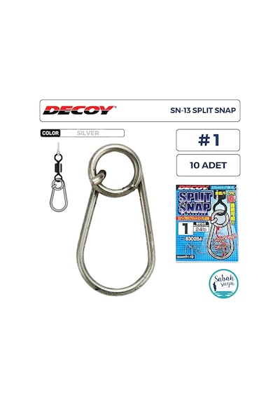 Decoy Sn-13 Split Snap Klips 1 24lb Silver 10 Adet