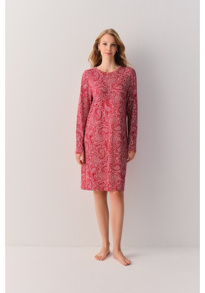Suwen Paisley Günlük Elbise Sh27402613d082 Kırmızı