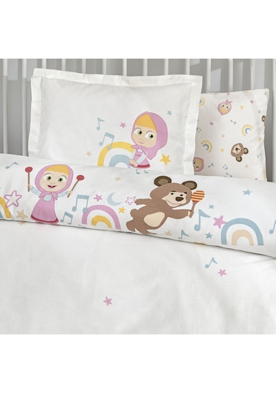 Taç Lisanslı Masha & The Bear Music Baby Pamuk Bebek Nevresim Takımı 000000001000050726