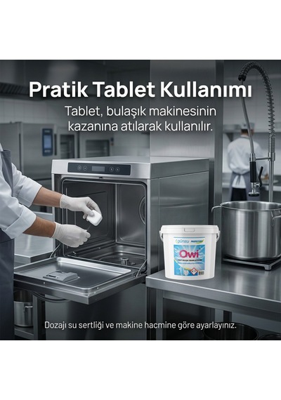Günsu Owi Endüstriyel Bulaşık Makinesi Tableti 40 Adet Tezgah Altı Bulaşık Ve Bardak Yıkama Makineleri İçin