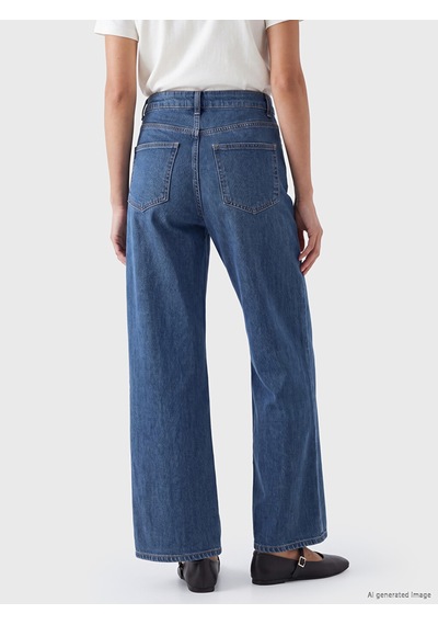 Lcwaıkıkı Classic İndigo Wideleg Kadın Jean Pantolon