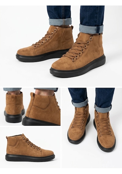 Tarzbu Erkek Süet Spor Bot Rahat Yüksek Taban Bağcıklı Casual Erkek Bot Tarz0713 Kahverengi Tarzbu Erkek Süet Spor Bot Rahat Yüksek Taban Bağcıklı Casual Erkek Bot Tarz0713 Kahverengi