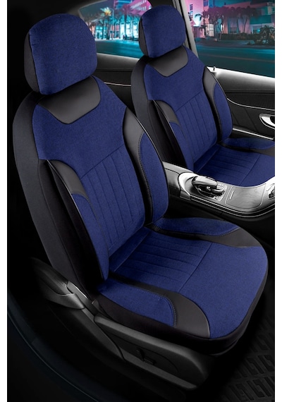Seat Leon X-perience Keten Oto Koltuk Kılıfı Ön Arka Set Mavi Edition Scr