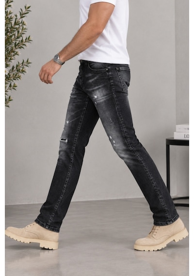 Cedy Denim Cedy Denım Erkek Slim Fit Esnek Likralı Vintage Yıkamalı Yırtık Detaylı Rahat Kesim Denim Kot Pantolon Ct1205-siyah Cedy Denim Cedy Denım Erkek Slim Fit Esnek Likralı Vintage Yıkamalı Yırtık Detaylı Rahat Kesim Denim Kot Pantolon Ct1205-siyah